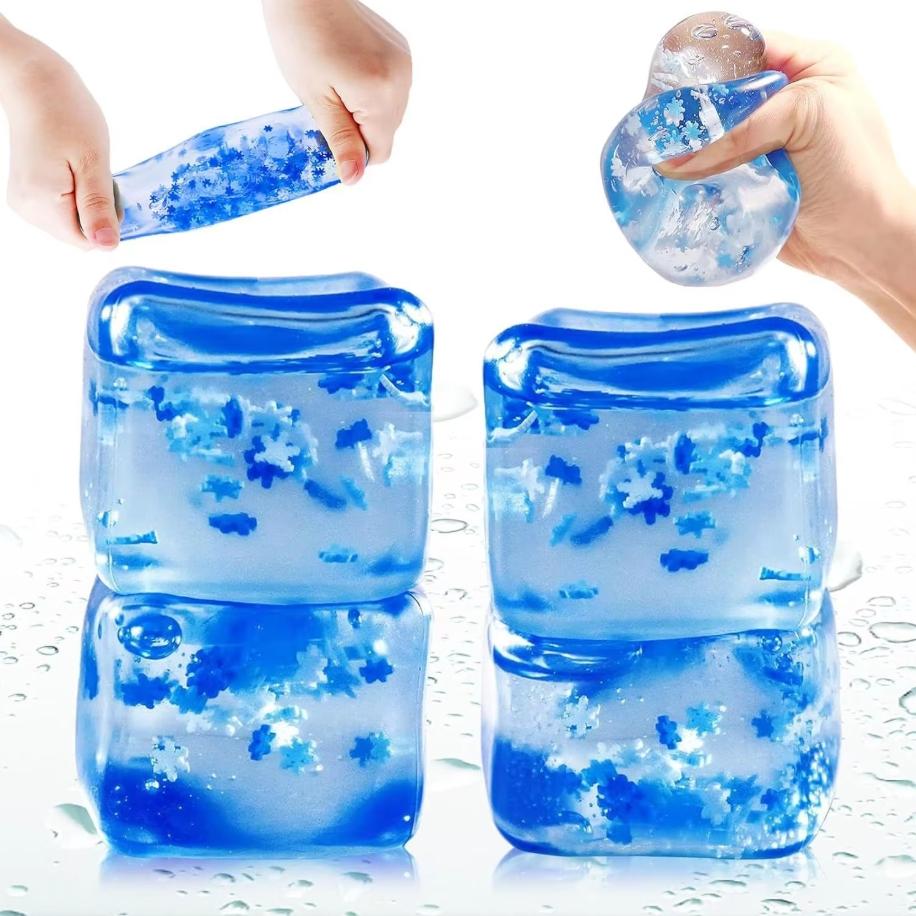 1Pc Fidget Ice Cube Slow Rising Balls Sensory Fidget Toy Adults Stress Relief Squeeze Hand Exercise Calming Tool For Kids Adults