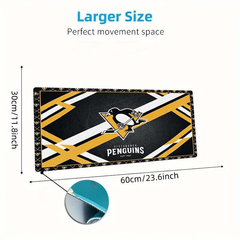 Pittsburgh Penguins Color Mouse Pad Large Gaming Table Cushion Non-slip Laptop Tablet Big Mousepad XXL Mat Mini PC Playmat With Lock Edge