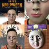 Halloween Ghost Face Latex Mask With Four Eyes For Horror Party Pranks