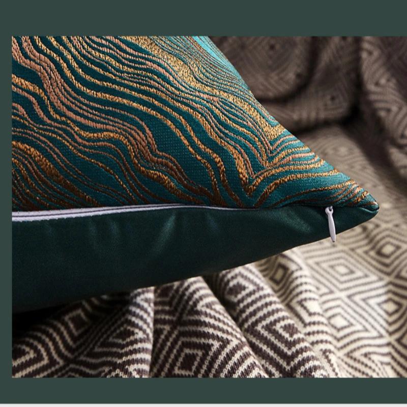 1 Adet Jakarlı Lüks Yastık Kılıfı 45x45cm Yüksek Kalite Dekoratif Kanepe Yastığı Kılıfı Dekoratif Yastık Kılıfı Bej/Mavi Yastık Kılıfları