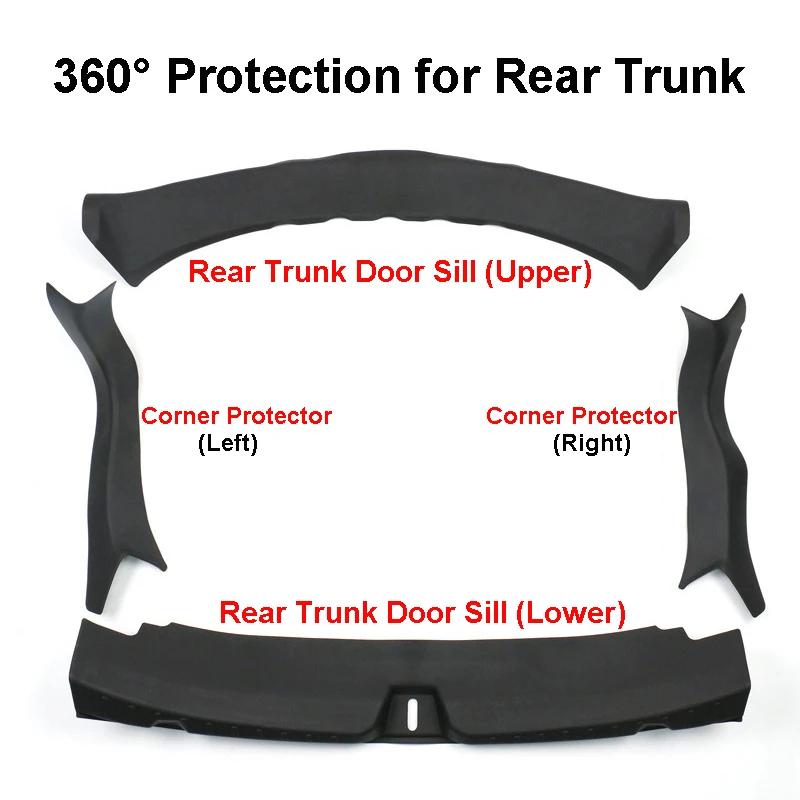 for Tesla Model 3 Highland 2024 2025 Rear Trunk Door Sill Protector Cover Anti-scratch Guard Board TPE Protection Accessories