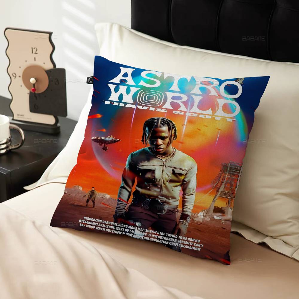 Hip Hop Singer T-Travis S-Scott Pillow Gifts Home Office Furnishings Bedroom Sofa Car Cushion Cover case 45x45cm