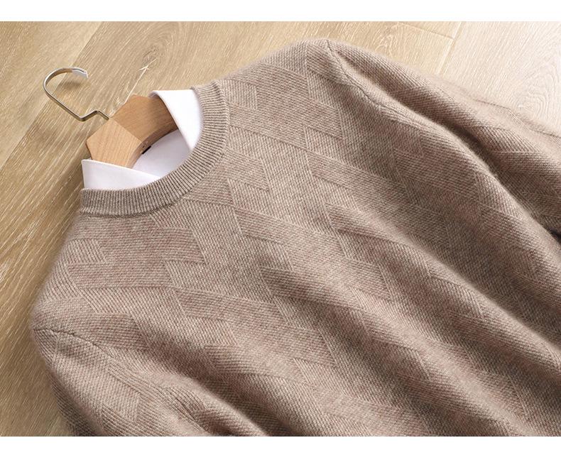 Herren Pullover aus reiner Wolle - Rundhalsausschnitt, lockere Passform für Business, geeignet für Herbst, Frühling & Winter