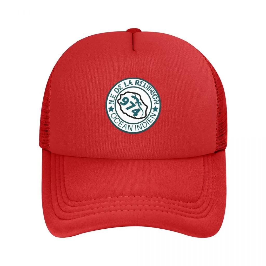 974 Reunion Island Flag Mesh Baseball Caps Snapback Fashion Baseball Hats Breathable Casual Casquette Outdoor Unisex