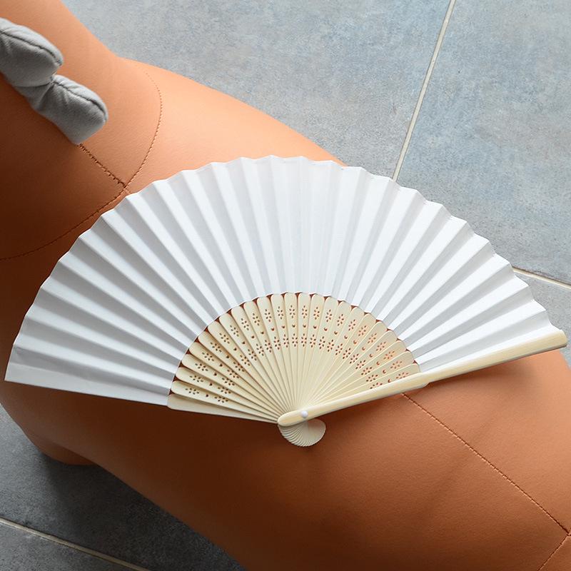 DIY Hand-Painted Blank Folding Fan for Students - White Paper Fan