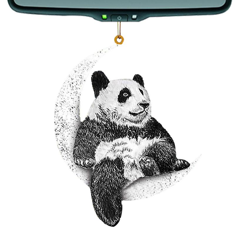 Christmas Tree Decorations Animal Hanging Ornament Sitting On The Moon Animal Pendants Car Rearview Mirror Hanging Ornaments