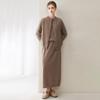 Kang Sai Ni 100% Cashmere Women's Retro Cable Knit Cardigan: Fashionable, Loose, and Slimming Outerwear