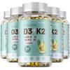Capsule molli di Vitamina D3 e Vitamina K2, integratore di olio di cocco naturale, supporto immunitario