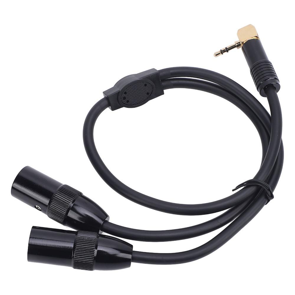 Male Connector 3.5mm to Dual XLR Male Flexible Y Splitter Cable Audio Cable  Speakers Connection