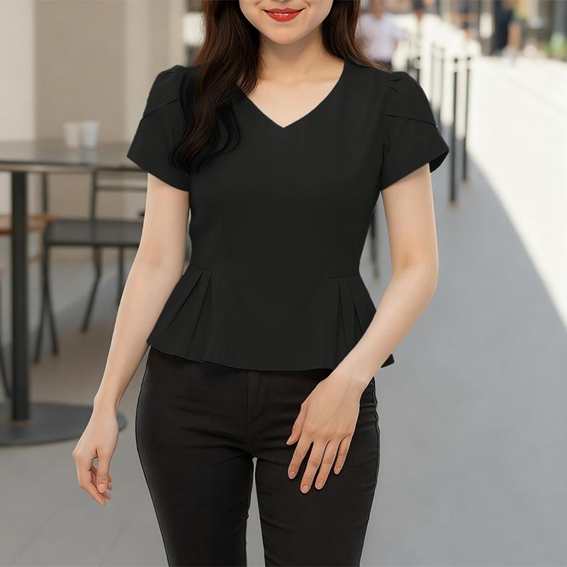 ZANZEA Women Casual V-Neck Summer Short Sleeve Blouse