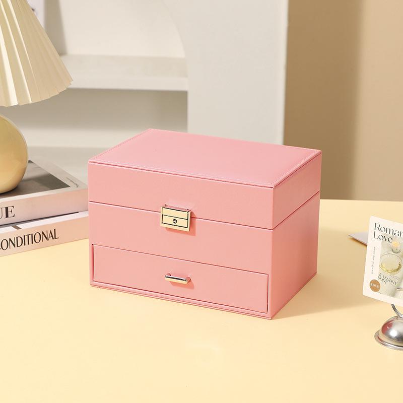 Dual-Layer Lockable Jewelry Box with Double-Opening, High-Grade Storage for Jewelry and Ornaments