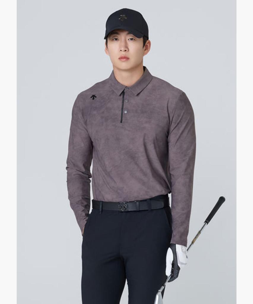 DESCENTE GOLF Men'S All-Over Pattern Long Sleeve T-Shirt Dr12Mftl1B