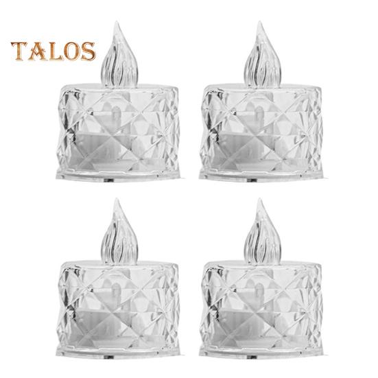 

4 шт. хрустальные беспламенные свечи светодиодные чайные свечи на батарейках мерцающие поддельные свечи для свадеб домашнего декора S