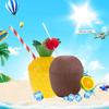 1pcs Tropical Pineapple Coconut Drinking Cup Juice Cups Straw Summer Luau Flamingo Birthday Beach Pool Party Hawaiian Decoration