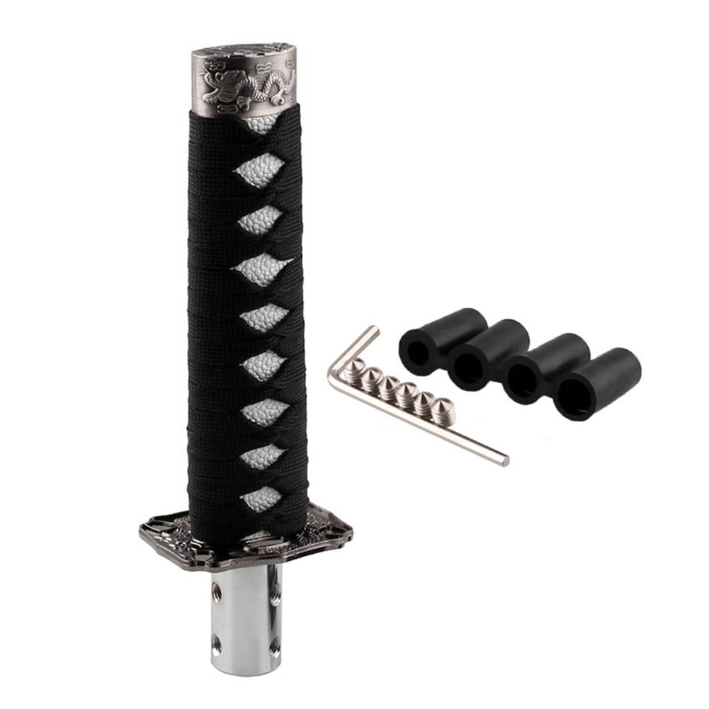 

200 мм Универсальная ручка переключения передач для самурайского меча с адаптерами Ручка переключения передач Самурайская головка переключения передач Рукоять самурайского меча черный белый