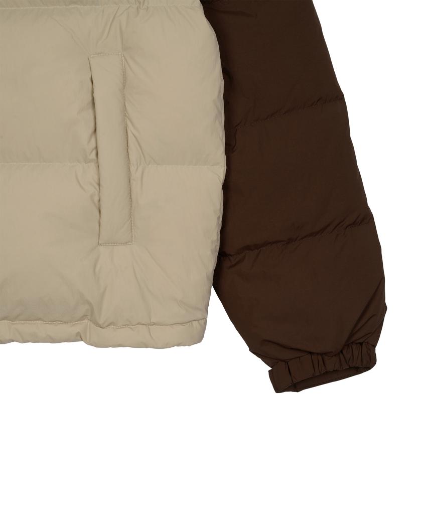 The Coldest Moment Tcm Color Block Puffer Jacket (Brown)