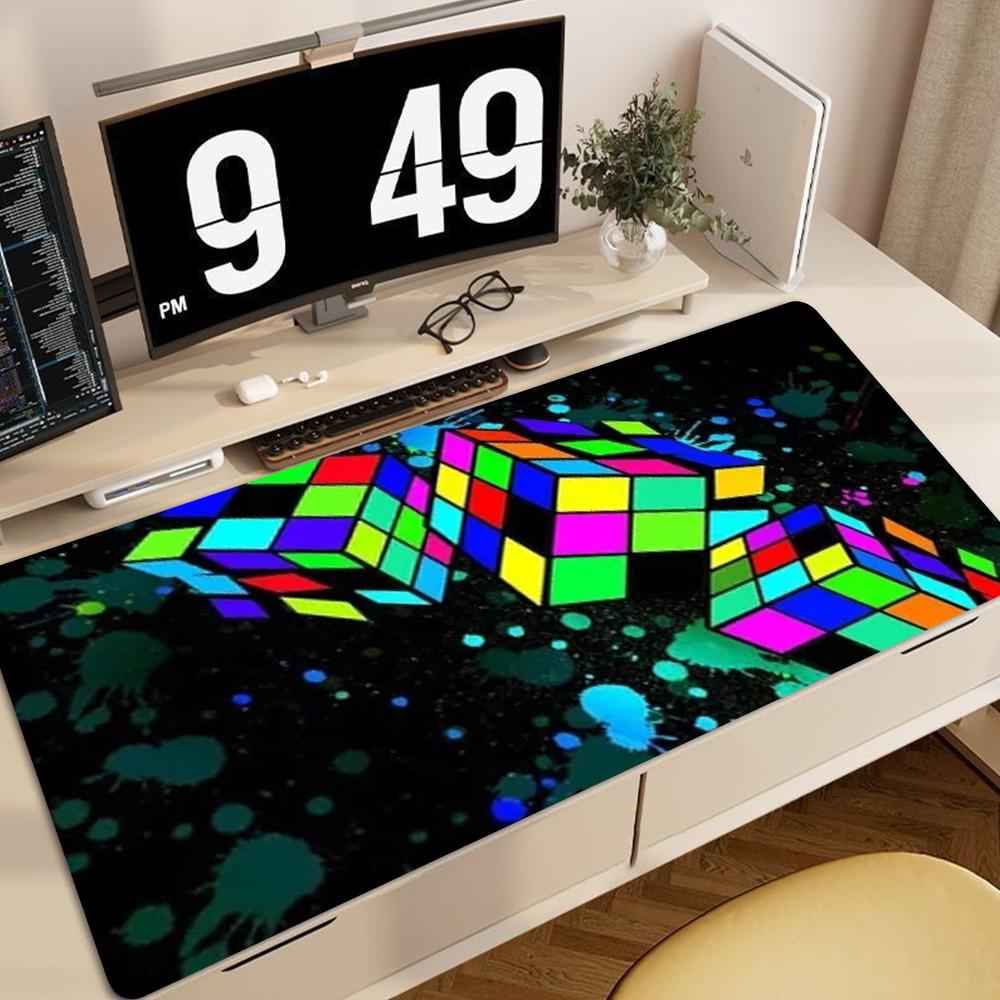 Little Rubiks Cube Mouse Pad Large Keyboard Mouse Desk Pad Nonslip Rubber Gaming Mouse Pad Laptop Mouse Carpet
