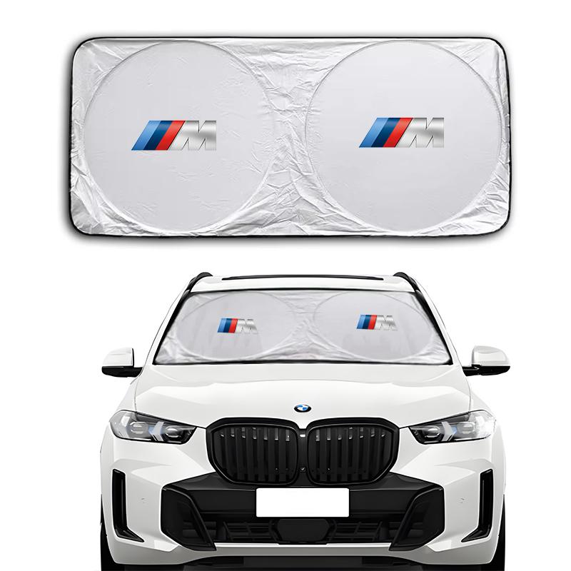 Car Windshield Sun Shade Visor UV Protection Shield For BMW X1 X2 X3 X5 X4 X6 X7 G30 G20 G32 G11 G12 F40 F30 F20 I7 Glasses Clip UQ9