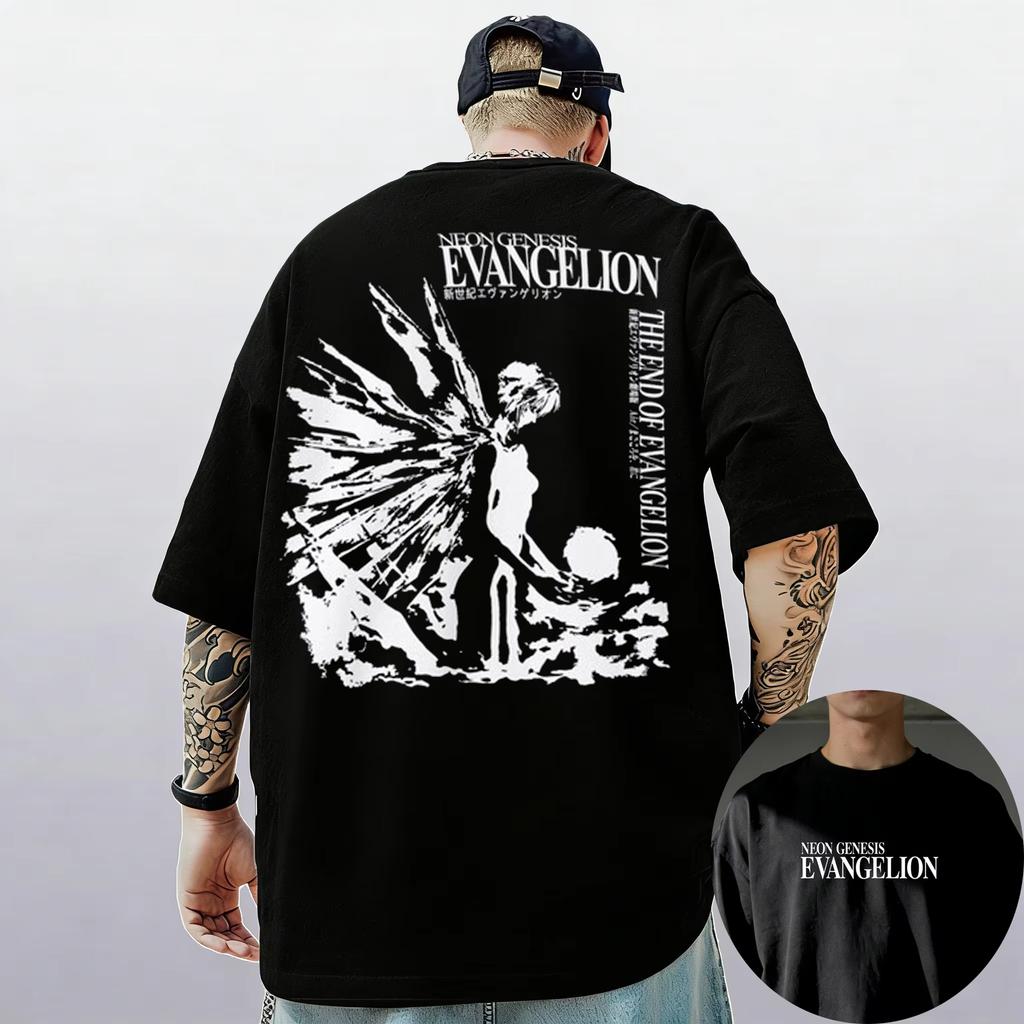 Neon Genesis Evangelion End of Eva Eye Classic Style Short Sleeve Tshirt Unisex Men Women 2026 Summer ParentChild Cotton Tee