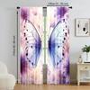 2Pcs Flower Butterfly Digital Printed Window Curtains Polyester Material Suitable For Living Room Kitchen Bedroom Study Dining