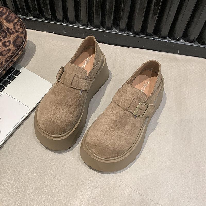 Increase the Height of Women's Platform Single Shoes, the New Autumn Boken Lazy People Pedal Women's Shoes Tide