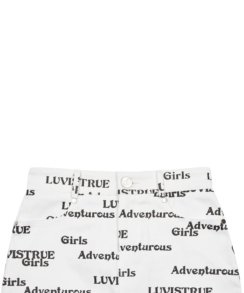 Love Is True Mz Adventurous Glitter Skirt(White)