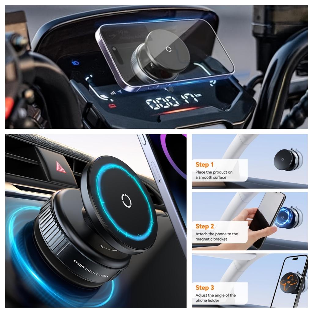 For Magsafe Magnetic Car Phone Holder Stand Suction Cup Magnet Car Mount Support GPS Mobile Bracket For Car Dashboard Smartphone