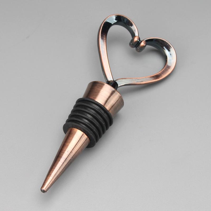 Antique Bronze Heart Shape Wine Bottle Stopper - ABS Sealing Lid for Fresh-keeping