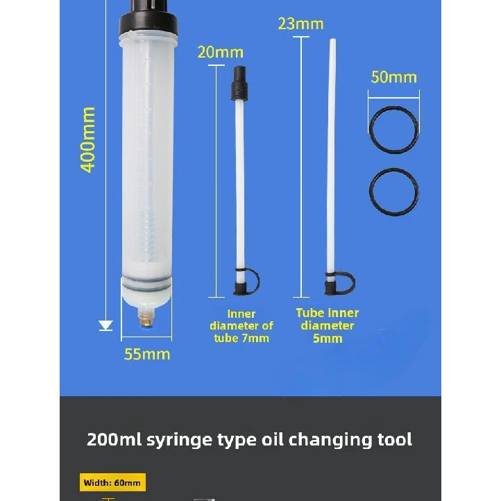 Large Syringe Oil Extractor and Injector for Car Engine Oil Brake Fluid Change Professional Suction Pump Tool Kit