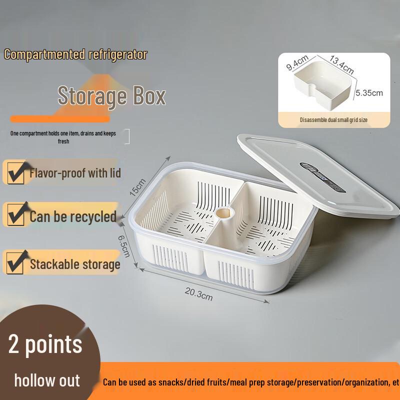 FATTBAO Divided Refrigerator & Freezer Organizer Box