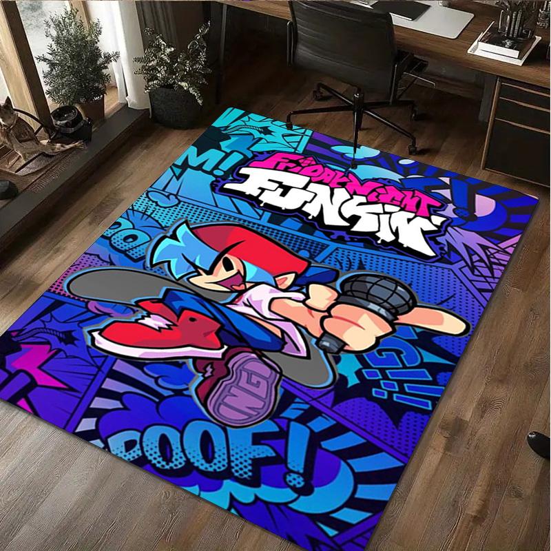 Friday Night Funkin' Logo Home carpet Office Decorative Carpet For Living Room Bedroom Door Mat Floor Rug Computer Chair Area Rug