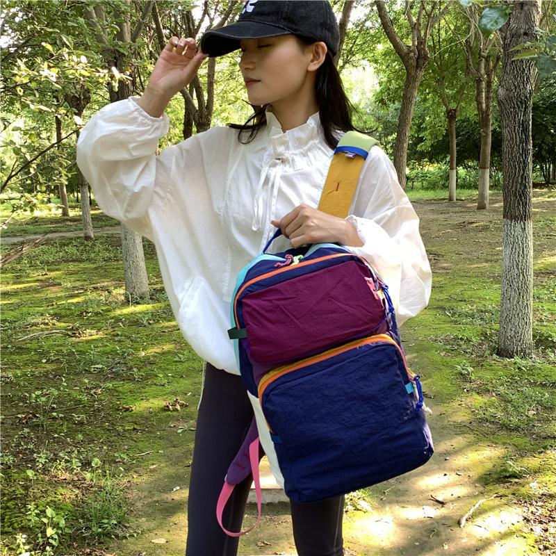 Schoolbag Backpack New Men's and Women's Large-capacity Leisure Lightweight Travel Backpack Commuter Leisure Student Schoolbag Contrasting Colors