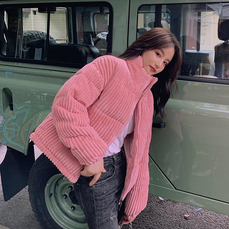 Loose Down Cotton-padded Clothes Women's New Winter Clothes Short Cotton-padded Jackets Corduroy Bread Clothes Winter Coats