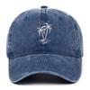 Coconut Tree Embroidered Washed Retro Duckbill Cap - Distressed Unisex Curved Brim Baseball Hat.