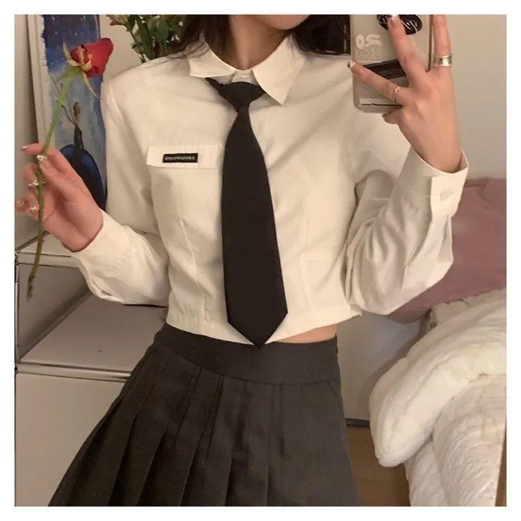 

Рубашка Jk Uniform Осенние топы с длинным рукавом Женская поп-рубашка XL