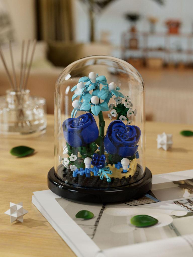 Hibiskusblüten-Bausteine – kompatibel mit Lego, lustiges Zusammenbauspielzeug für Kinder, ideal für den Valentinstag