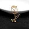 Vintage Hollow Rose Brooches for Women Elegant Flower Scarf Buckle Metal Pin Temperament Accessories Jewelry