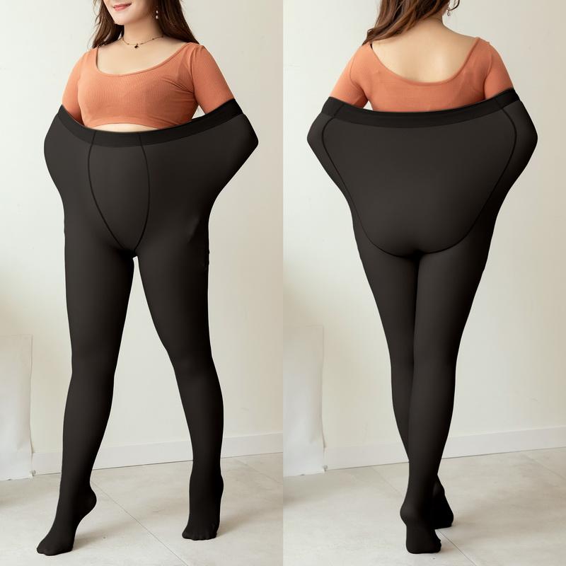 90G 250G Plus Size Women Winter Leggings Thermal Pants Lined Pantyhose Thick Fake Woman Polar Tights Fleece Stockings Velvet