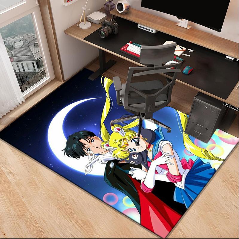 Christmas anime Princess Office Rug Chair Mat, Game Carpet, Suitable for Front Door, Bedroom, Living Room, Desk, Holiday Gift