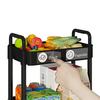Multifunction Utility Rolling Cart 5-Tier Plastic Metal Storage Organizer Black Lockable Wheels Modern Style Indoor Use