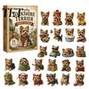Edizione Limitata Regalo Festivo 2026 Calendario dell'Avvento di Natale per Cani, 24 Giorni Figure di Cuccioli Conto alla Rovescia Calendario Speciale Acrilico 2D Carino da Collezione