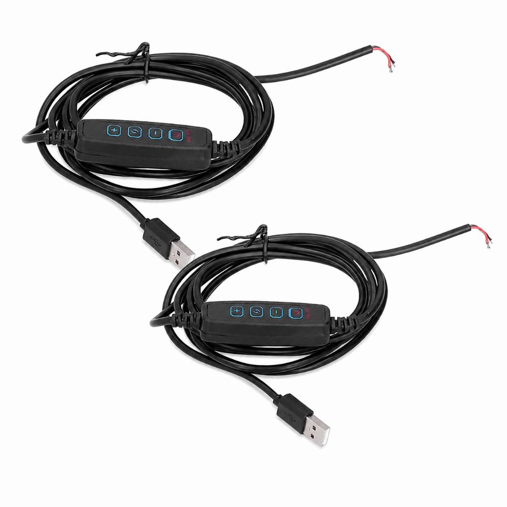 2PCS Brightness Adjustable USB Lamp Power Cord USB Dimmable Power Cord USB Dimmer Switch  LED Strip чёрный