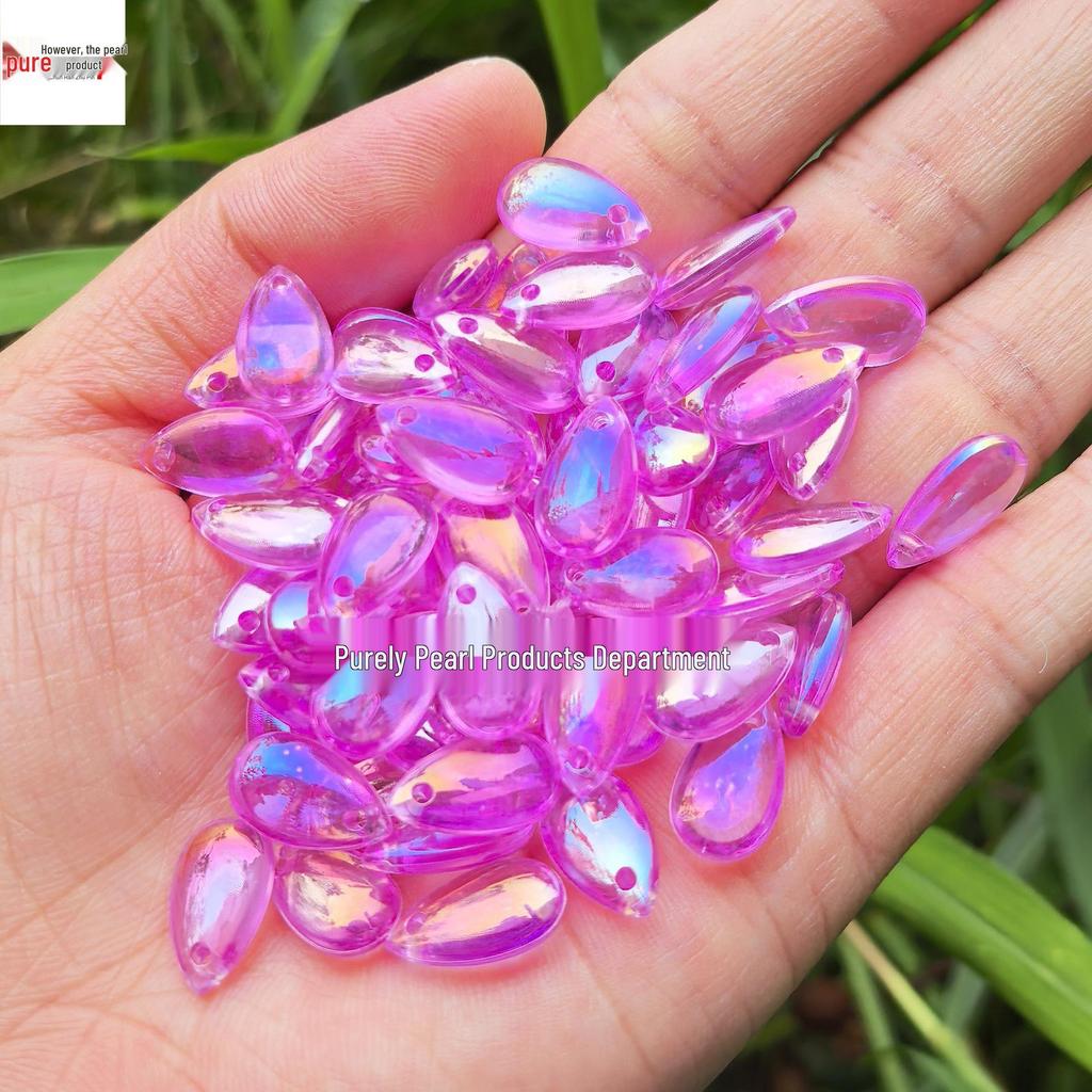 8x14mm Glossy Teardrop Beads for Handmade DIY Weaving, Hairpin Headdresses, and Tassel Pendants
