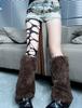Retro Imitation Fur Leg Cover Spring And Autumn Thin Color Matching Plush Jk Boot Cover Summer Trendy White Stacking Socks Cover