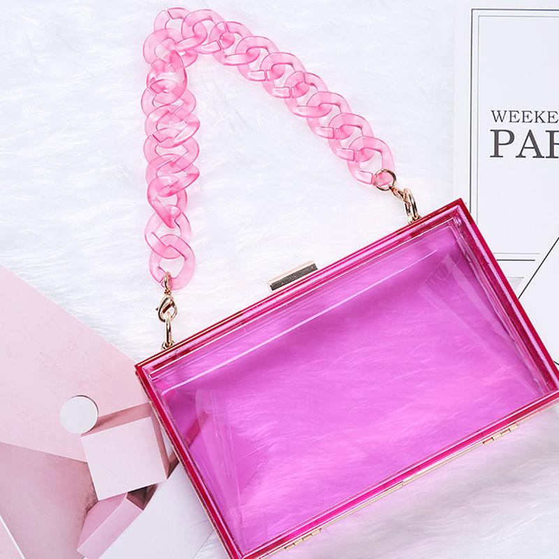Black Quality Luxury Designer Handbags Brand Shoulder Bag Evening Jelly Transparent Party Clutches Women Handbag Acrylic Purse