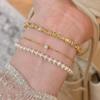 Classic retro exquisite High quality white pearl bracelet for women light luxury new in bangles layering style party