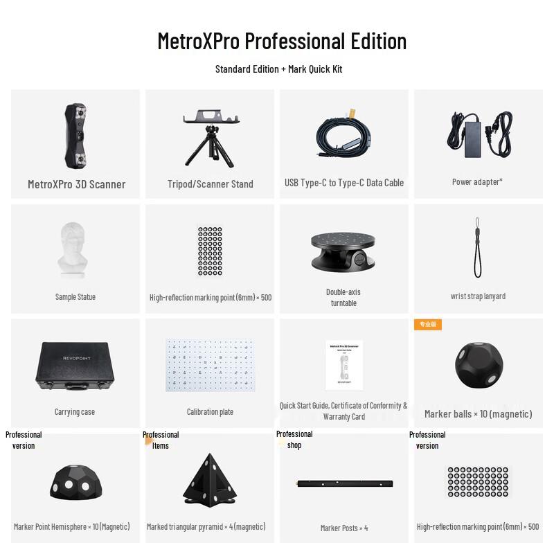 REVOPOINT MetroX Pro Laser 3D Scanner CN Plug (adapter Included)