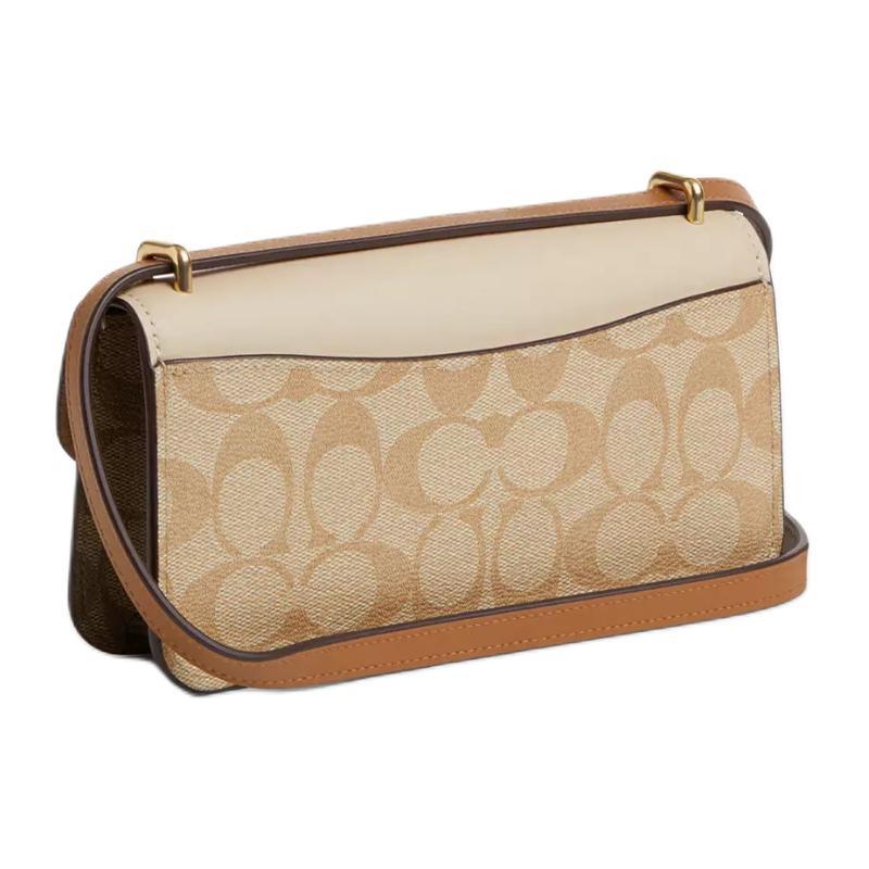 COACH Morgan Coated Canvas Shoulder Bag, Crossbody Bag Small Women's Light Khaki CR254-IMWQ4