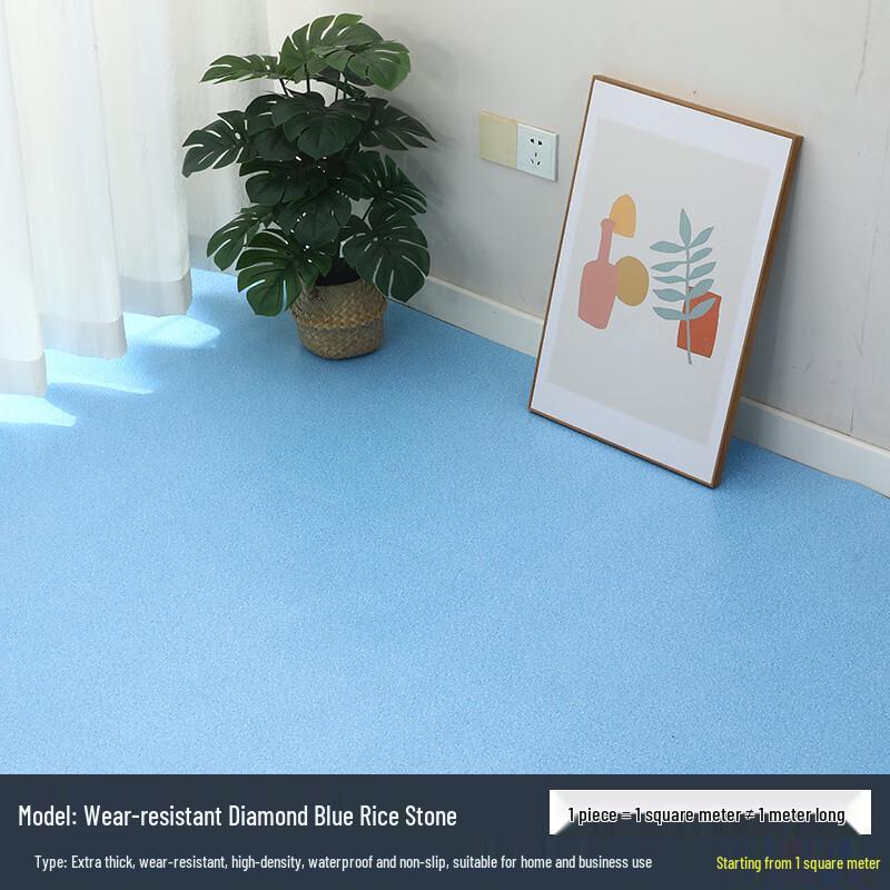 Yiju Shangpin 3m Wide Blue Marble PVC Flooring Sheet 3m Wide x 0.33m Length (1 sqm)