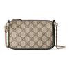 Gucci Ophidia GG Supreme Beige Canvas Chain Crossbody Bag,Brown Leather Trim, Women's Shoulder Bag for Daily Travel 838475-FAE0S-9746